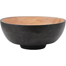 Creative Co-Op Hand-Carved Mango Wood Footed Bowl, 12" L x 12" W x 5" H, Black | Amazon (US)