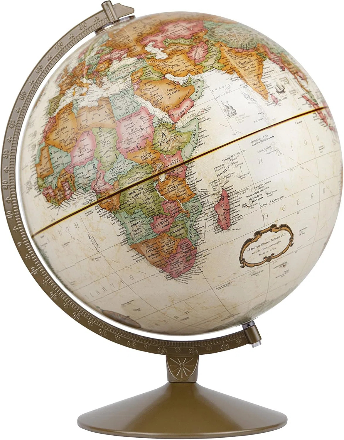 Alcott Hill® Replogle Globes Franklin World Globe, Antique Ocean, 12-Inch Diameter,Over 4,000 Pl... | Wayfair North America