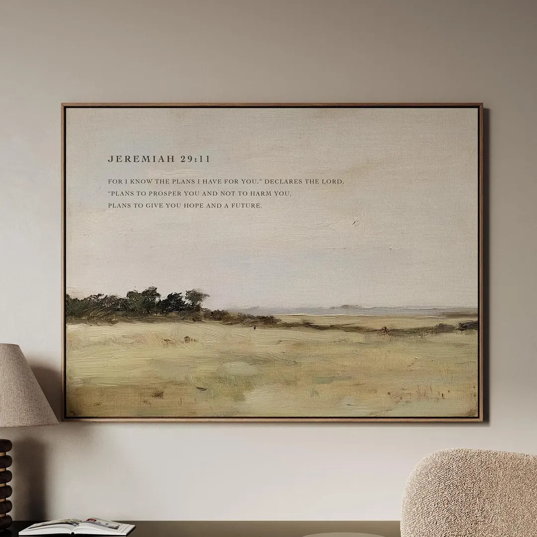 Bible Verse Wall Art, Modern Scripture Christian Art, Large Framed Canvas, Framed Christian Home ... | Etsy (US)