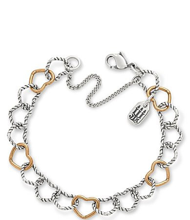 James Avery Twisted Wire Two Tone Connected Hearts Chain Charm Bracelet - Large | Dillard's