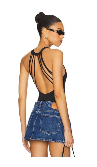 Sydney Halter Bodysuit in Black | Revolve Clothing (Global)