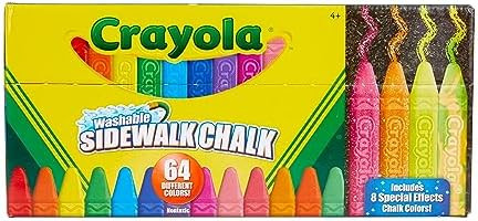 Crayola Ultimate Washable Chalk Collection (64ct), Bulk Outdoor Sidewalk Chalk for Kids, Outdoor ... | Amazon (US)