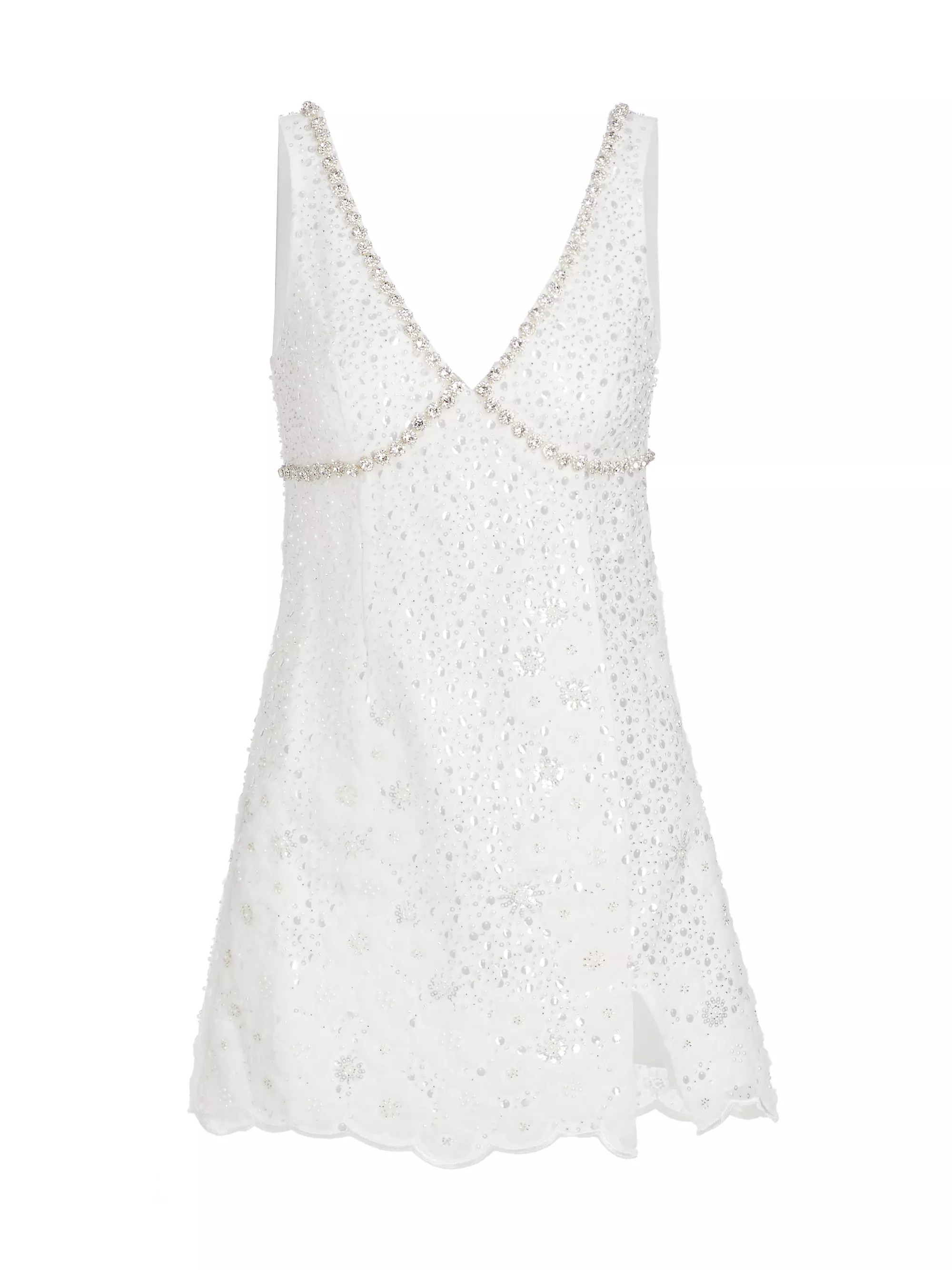 Embellished V-Neck Minidress | Saks Fifth Avenue
