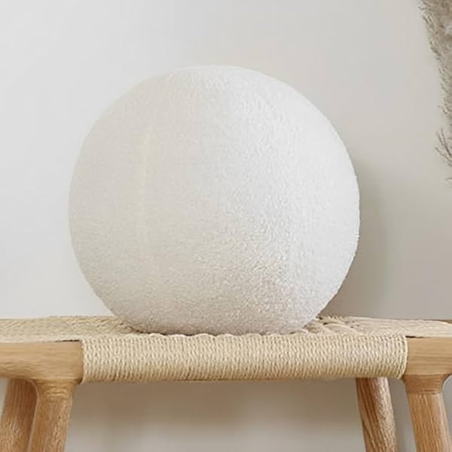 Gerlisay White Ball Pillow 11.8 inch Spherical Nordic Style Throw Pillows Boucle Ball Pillow Plus... | Amazon (US)