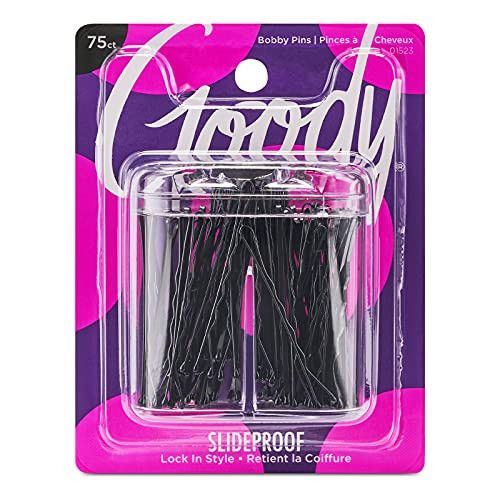 Goody SlideProof Bobby Pin Box with Magnetic Top - 75 Ct, Black Bobby Pins for Hair Styling, Lock In Style, Comfortable, Pain-Free Styling Accessories for Women & Men, All Hair Types | Amazon (US)