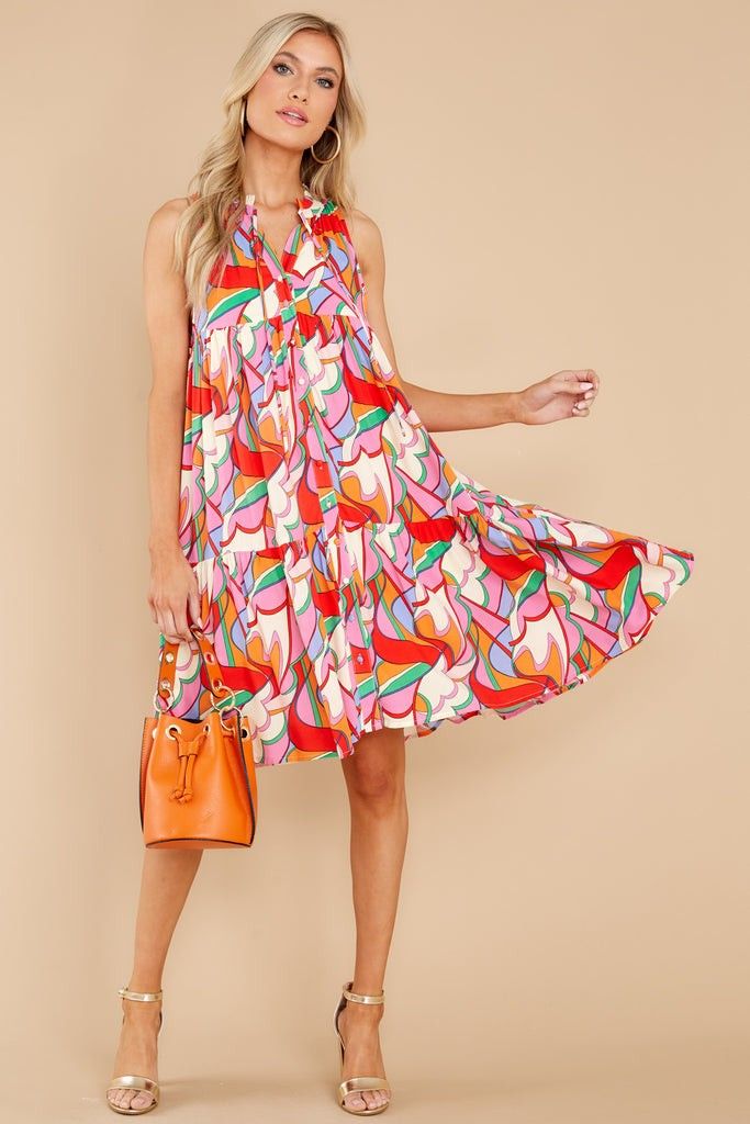In Your Dreams Pink Multi Print Dress- Vacation Dress | Red Dress 