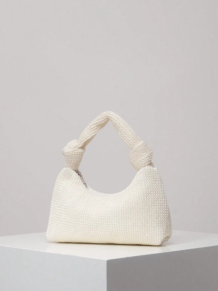 Vintage Woven Handbag, Knot Handheld Bag, Simple Commuting Bag, Holiday Casual Wicker Bag (Random... | SHEIN
