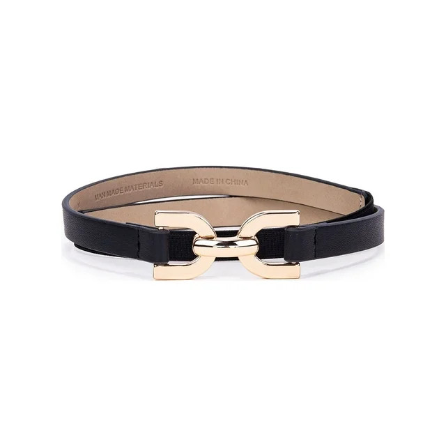 LP | LP by Linea Pelle Women's Skinny Hook and D-ring Stretch Belt, Black | Walmart (US)