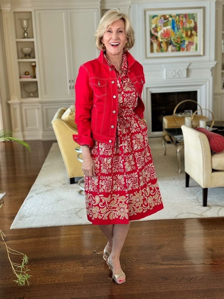 A little bold, a little classic ❤️✨ This red jean jacket from Talbots adds the perfect pop over a patterned shirt dress, and I’m loving it paired with gold heels for that extra touch of shine.

Fun, feminine, and just the right amount of dressed up for wherever the day takes me 💛👗


#LTKootd #LTKOver40 #LTKSeasonal