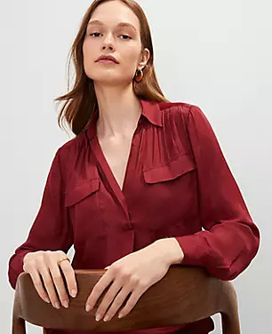 Soft Drapey Camp Shirt | Ann Taylor