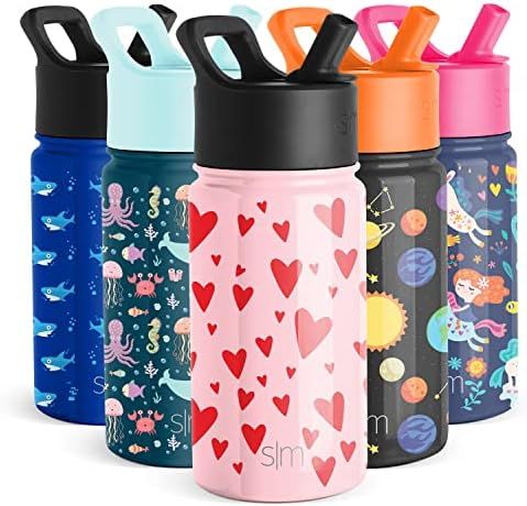 Simple Modern 14oz Summit Kids Water Bottle Thermos with Straw Lid - Dishwasher Safe Vacuum Insulate | Amazon (US)