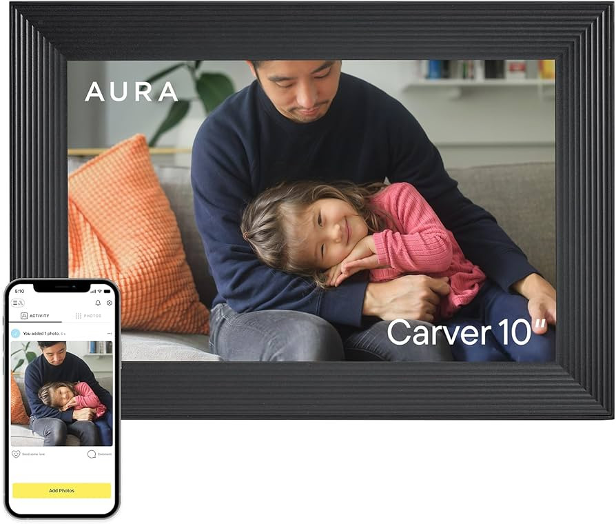 Aura Carver HD WiFi Digital Picture Frame, 10.1”, Add Photos with Aura App, Free Unlimited Stor... | Amazon (US)