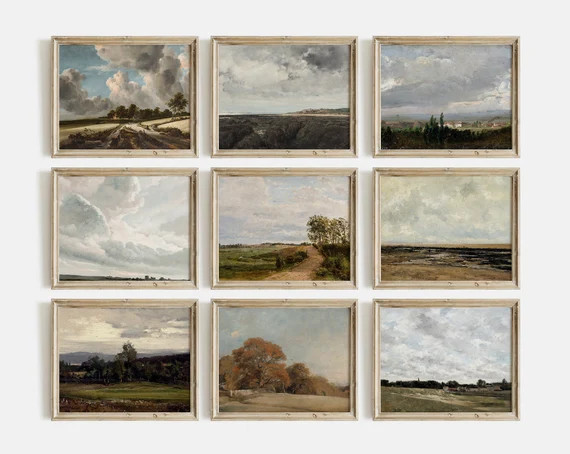 Vintage Prints Gallery Wall SET  Moody Countryside Landscape | Etsy | Etsy (CAD)