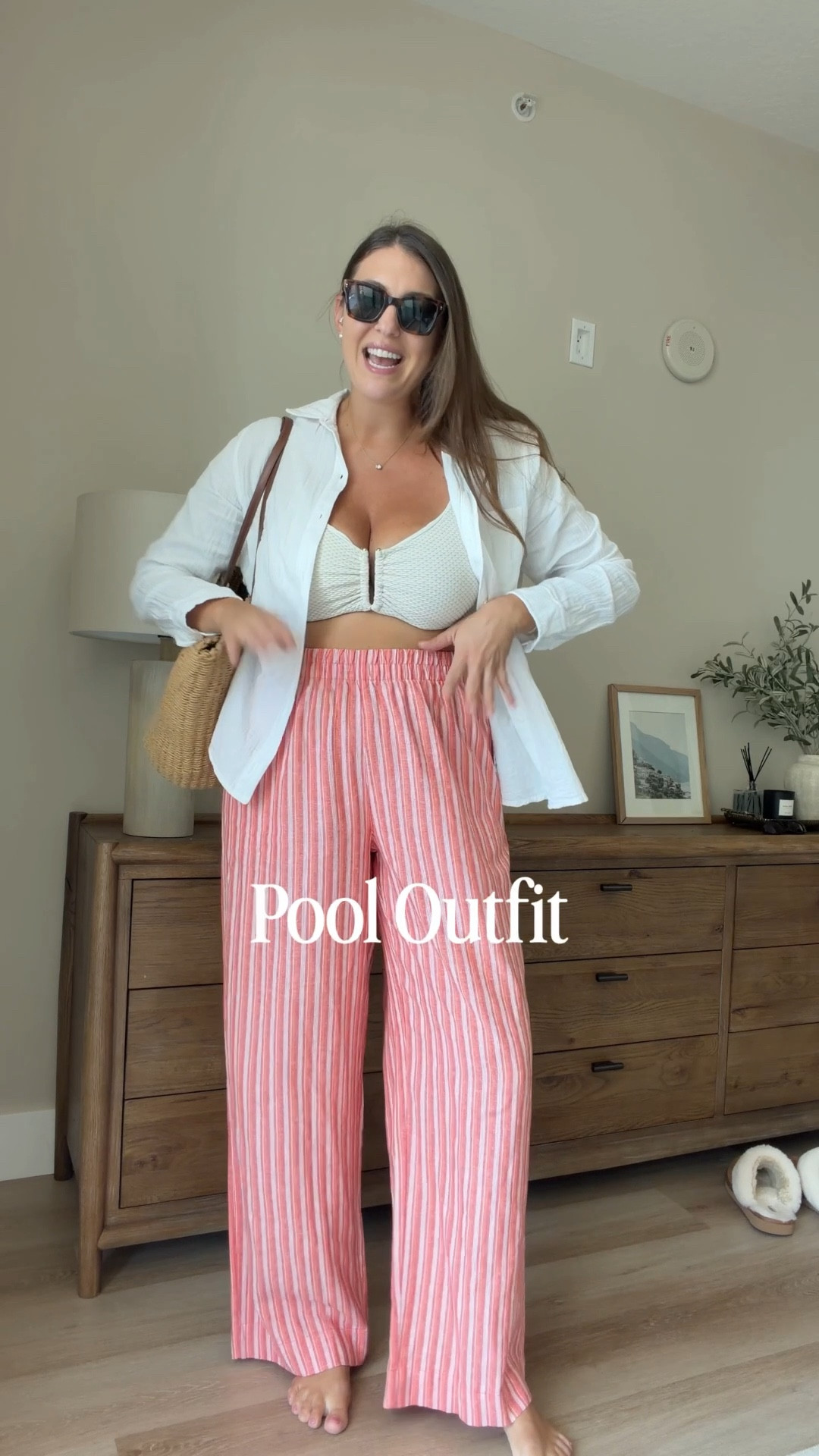 Easy poolside chic ☀️

pool outfit idea, striped wide leg pants, white button down cover up, chic swim coverup look, vacation style outfit, resort wear vibe, amazon summer find

#LTKMidsize #LTKTravel #LTKootd