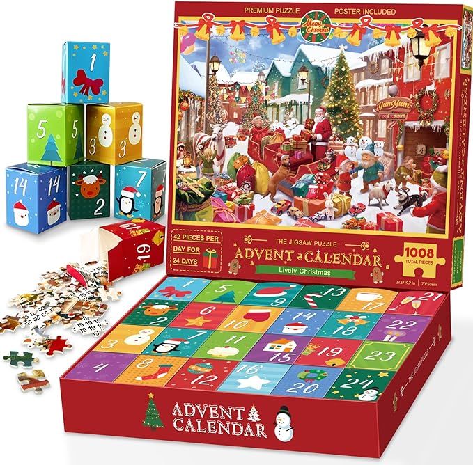 Advent Calendar 2023, Christmas Puzzle for Kids and Adults, 24 Days Countdown Calendars for Boys ... | Amazon (US)