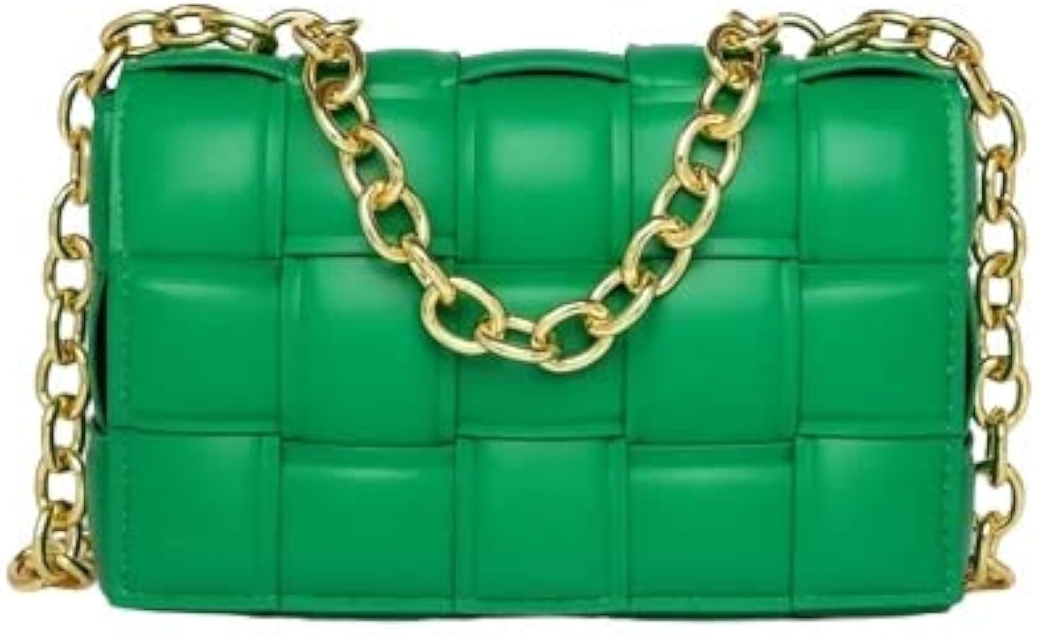 Bella Luna Woven Padded Cassette Crossbody Handbag Purse for Women Small Shoulder Bag With Chain ... | Amazon (US)