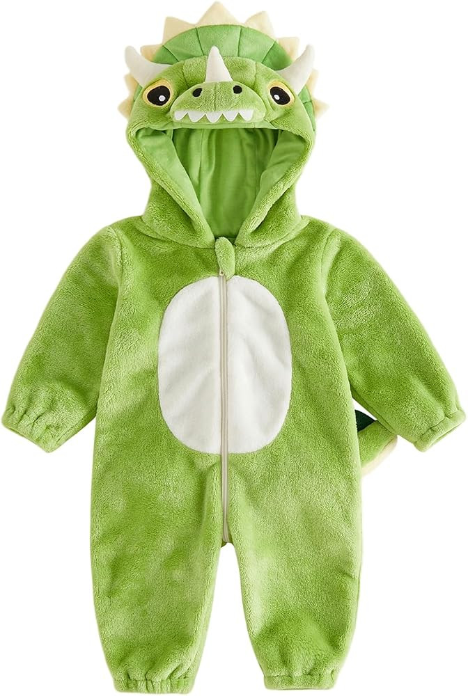 fhutpw Baby Boy Halloween Animal Costumes Hooded Zip Up Romper Jumpsuit     Dinosaur,Mallard,Peng... | Amazon (US)