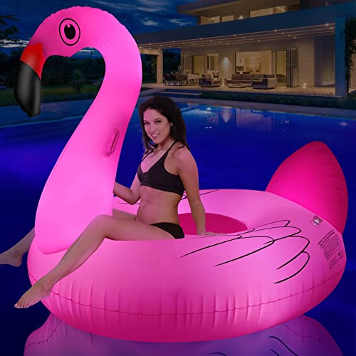Amazon.com: Big Swan Pool Floats Solar Powered Flamingo Pool Floats Adult with LED Color Changing... | Amazon (US)