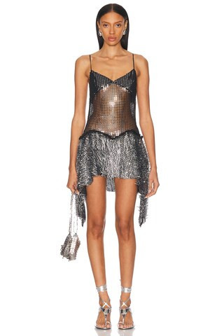 SIEDRES Lustina Dress in Metallic Silver | FWRD 
