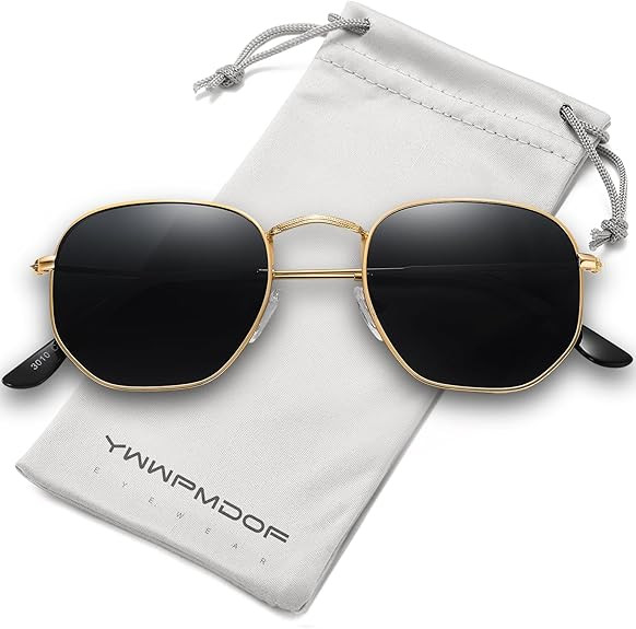 Polarized Sunglasses for Womens Men Trendy Square Hexagonal Flat Mirrored Sun Glasses UV Protecti... | Amazon (US)