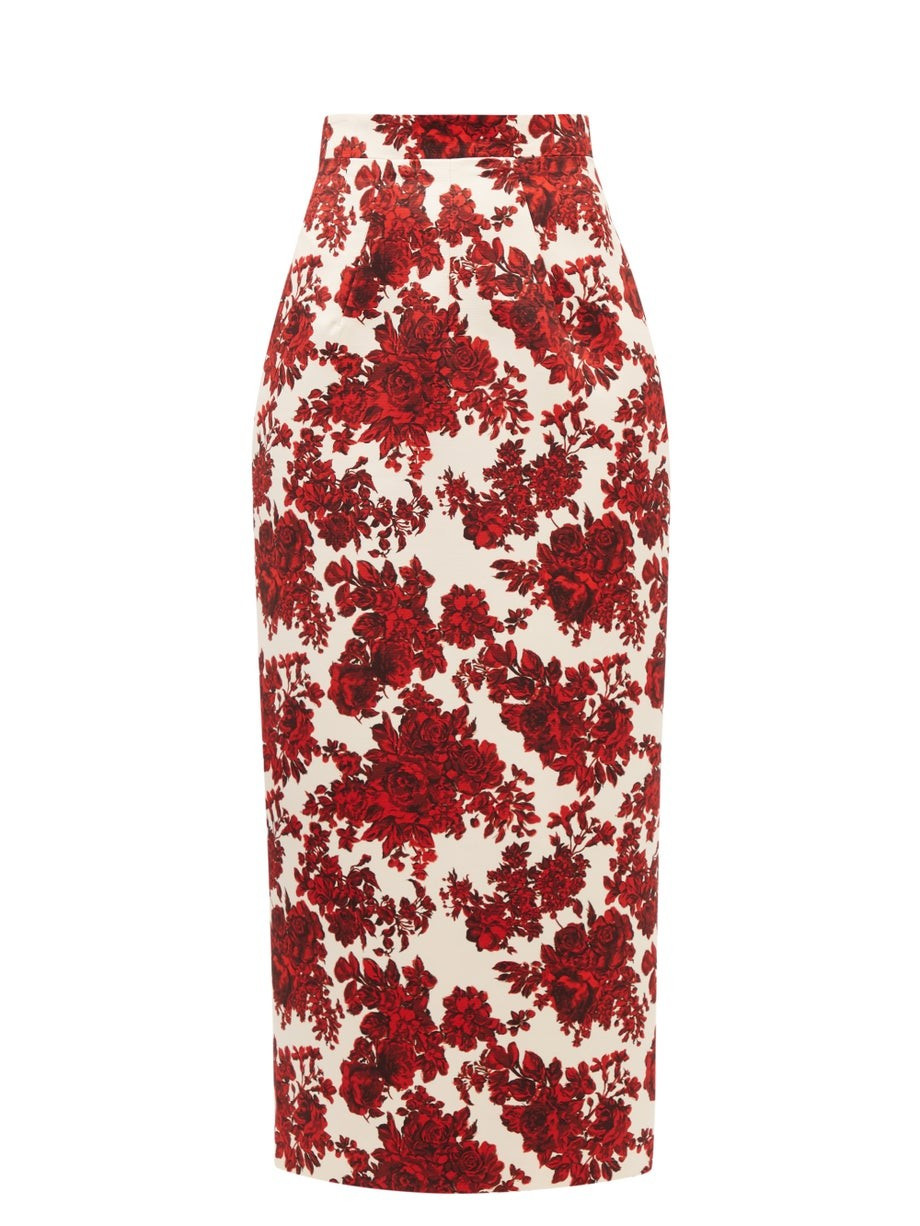 Lorinda floral-print taffeta pencil skirt | Emilia Wickstead | Matches (US)