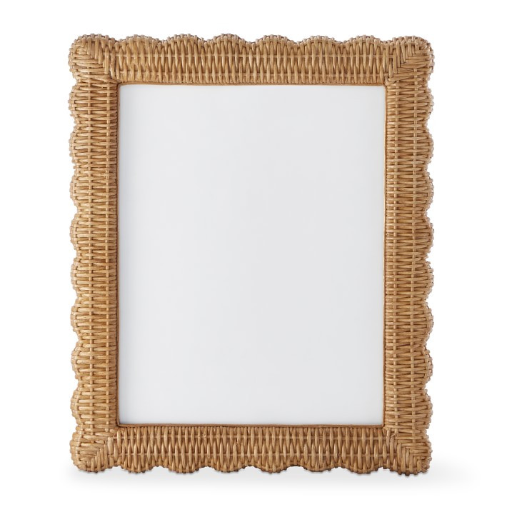 AERIN Wicker Scalloped Gallery Frame, 5" X 7" | Williams-Sonoma