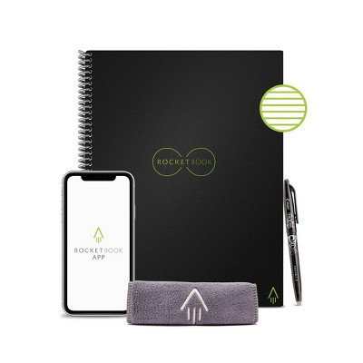 Core Smart Spiral Reusable Notebook Lined 32 Pages 8.5"x11" Black - Rocketbook | Target