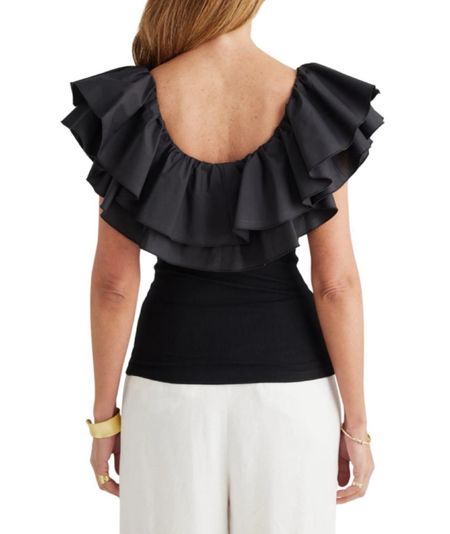 Black ruffle top
Black top
Summer outfit 
Summer dress 
Vacation outfit
Date night outfit
Spring outfit
#Itkseasonal
#Itkover40
#Itku
#LTKFindsUnder100