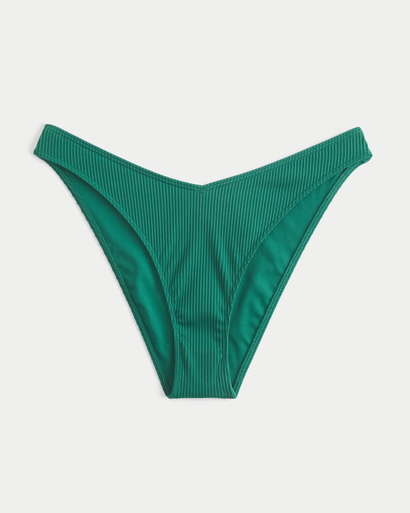 Women's Ribbed High-Leg Cheeky Bikini Bottom | Women's Swimwear | HollisterCo.com | Hollister (US)