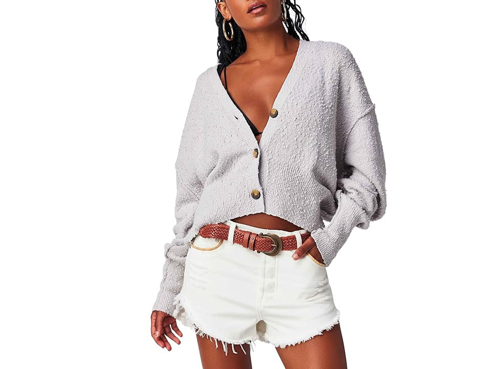 Free People Found My Friend Cardi (Misty Morning) Women's Clothing | Zappos