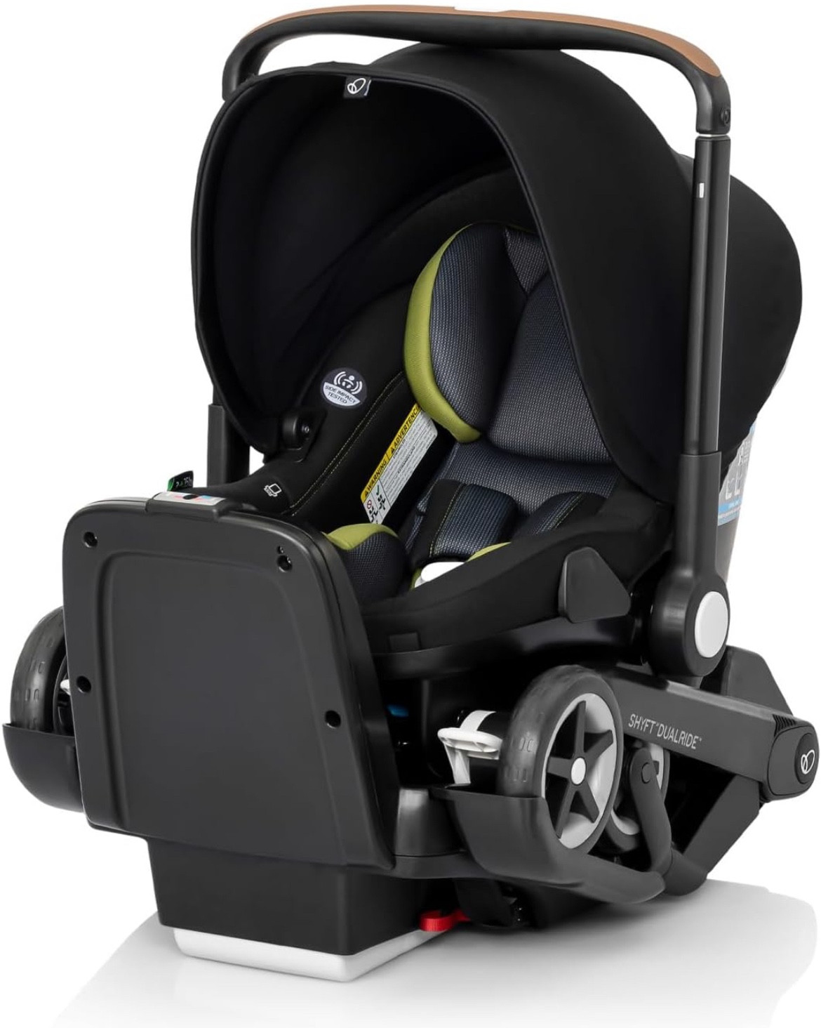 GET THE GEAR THAT DOES IT ALL: From wheels up to wheels down, transitions from infant car seat to stroller in one step with ease; leave wheels in base for a lighter infant carrier
MAKE IT BABY’S FIRST CAR SEAT: Accommodates infants as small as 3 lb and up to 35 lb, who measure from 15.7 in. to 32 in.; compatible with the Evenflo Gold Shyft Travel System
FEEL CONFIDENT ABOUT SAFETY: Features LockStrong Installation and Quick Connectors for solid, secure installation in no time
ADD A LAYER OF PROTECTION: SensorSafe alerts you in real-time to 4 potentially unsafe conditions from the car seat via Bluetooth connection — unsafe ambient temperature, child unattended, unexpected chest clip unbuckling and child buckled too long
LOVE THE EXTRAS! Includes a removable carryall storage bag to pack whatever your little beansprout needs for the day, wheels that nest securely in removable, washable wheel wells in base to keep dirt off your backseat, and a removable cup holder for you. Shyft DualRide with Carryall Storage Infant Car Seat and Stroller Combo (Durham Green

#LTKSaleAlert #LTKFamily #LTKBaby