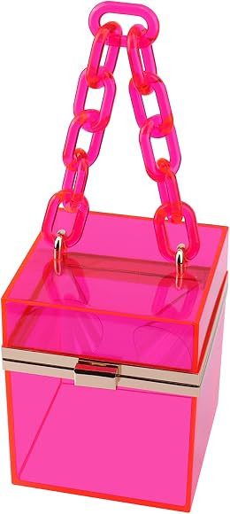 WEDDINGHELPER Transparent Clear Acrylic Square jelly Evening Bag for Women | Amazon (US)