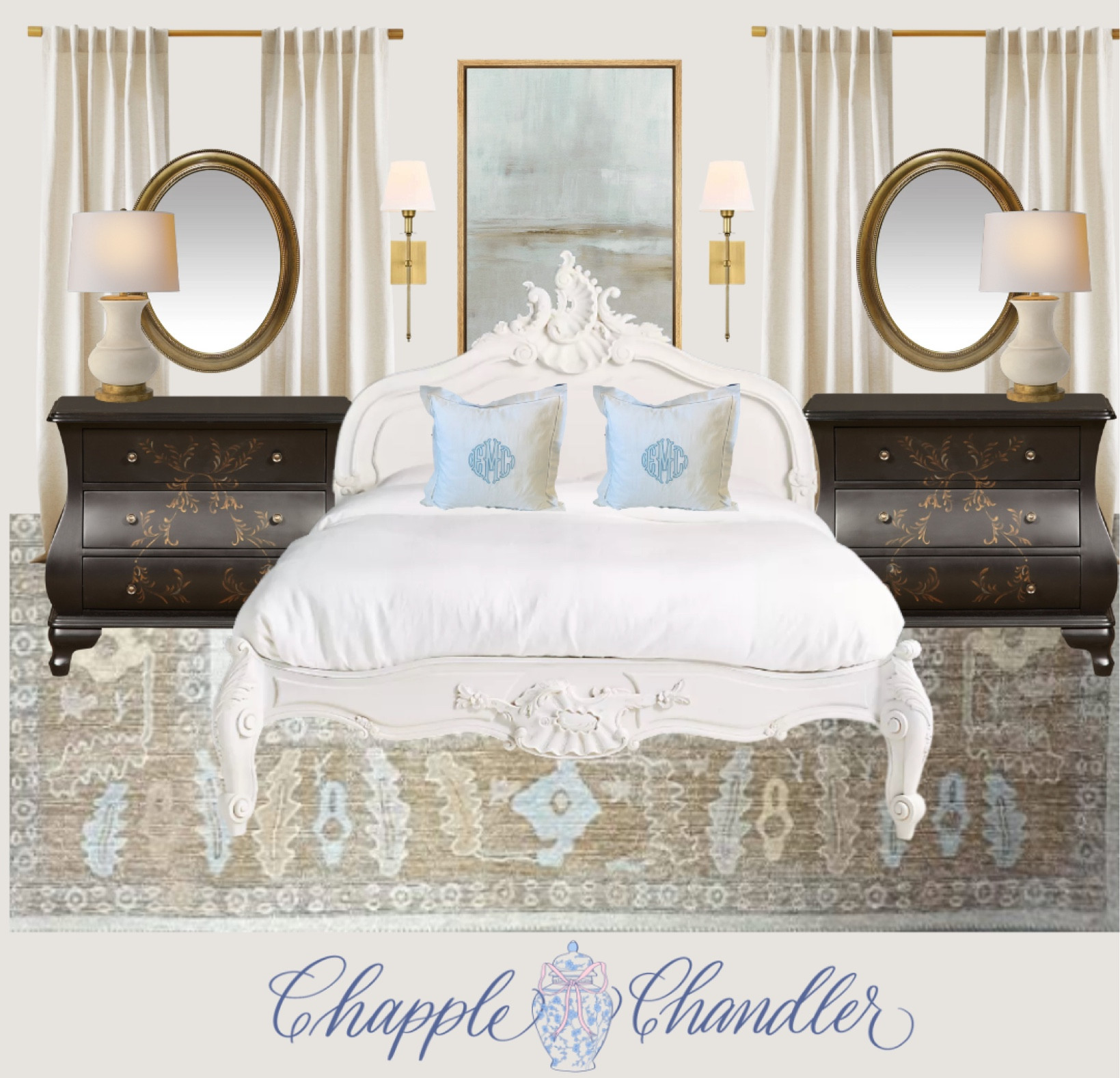 Beautiful Bedroom Design Inspiration 💙 

Grandmillenial Style, Traditional Bedroom, Neutral Bedroom, Oushak Rug, Dresser, Accent Furnishing, Storage Chest, Traditional Bedframe, Wooden Bedframe, Mirrors, Accent Mirrors, Accent Lamps, Accent Lighting, Sconces, Pillow Covers, Canvas Art, Curtains, Wayfair, Amazon, Etsy

#LTKhome #LTKstyletip #LTKFind