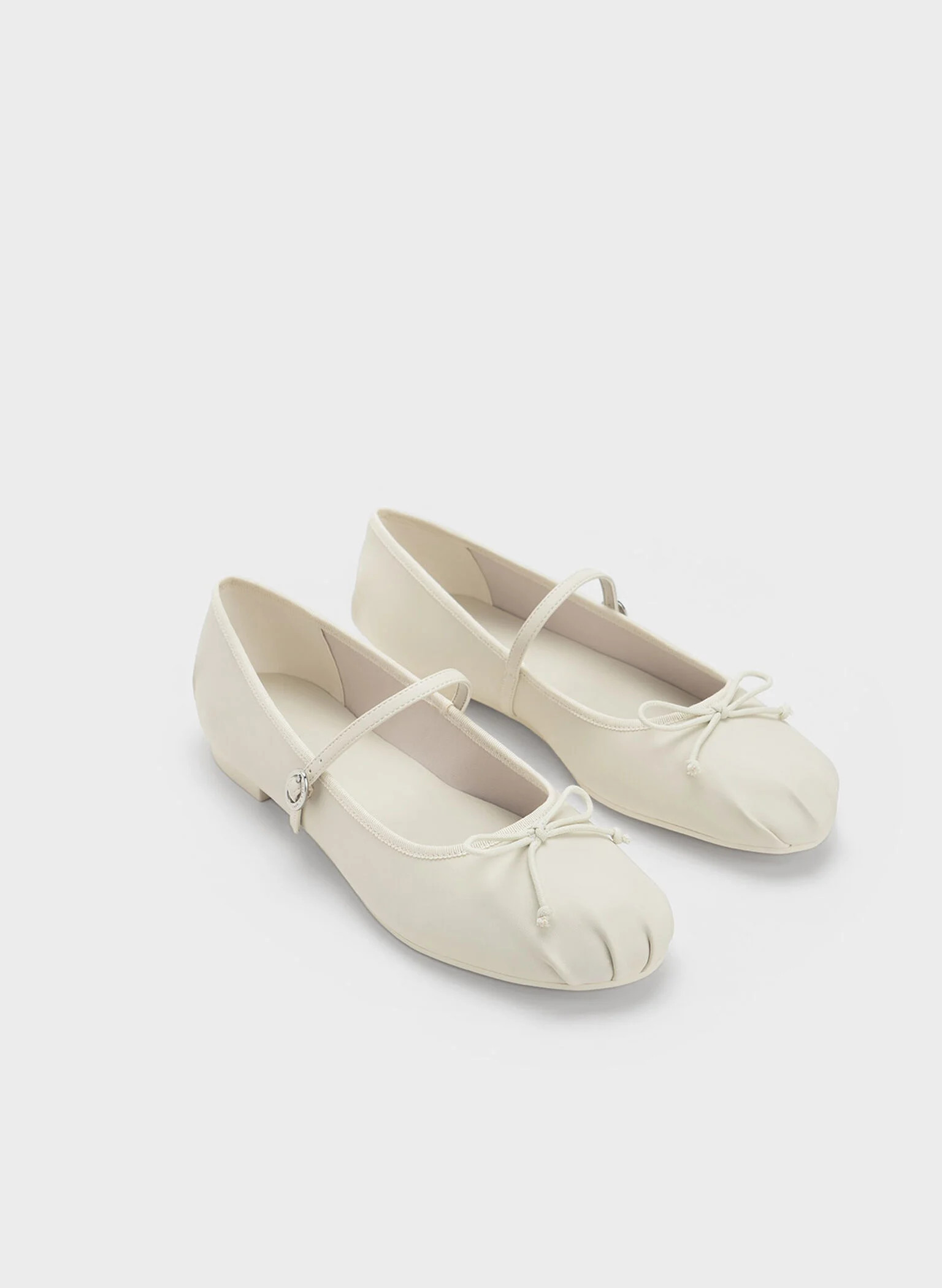 Chalk Emiko Bow Mary Jane Flats | CHARLES & KEITH UK | Charles & Keith UK