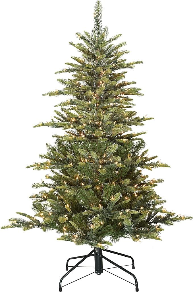 Puleo International 4.5 Foot Pre-Lit Aspen Fir Artificial Christmas Tree with 250 UL Listed Clear... | Amazon (US)