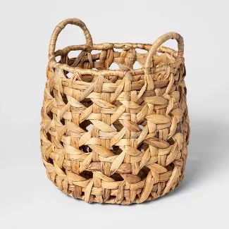 Decorative Cane Pattern 8 Sided Open Weave Basket Natural - Threshold™ | Target