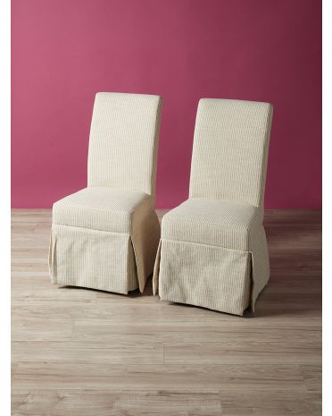 2pk 40in Skirted Upholstered Dining Chairs | HomeGoods