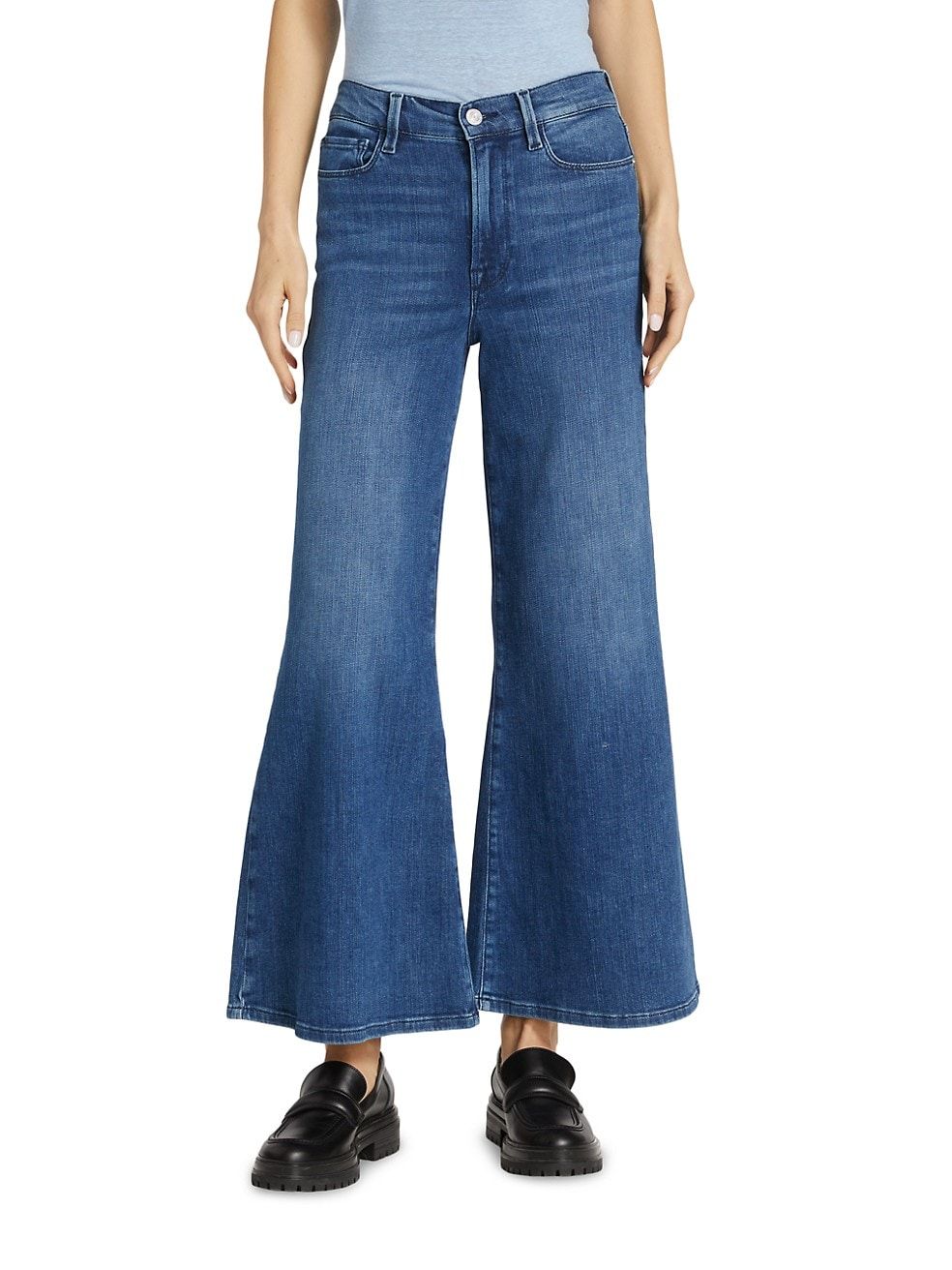 Le Palazzo High-Rise Cropped Wide-Leg Jeans | Saks Fifth Avenue