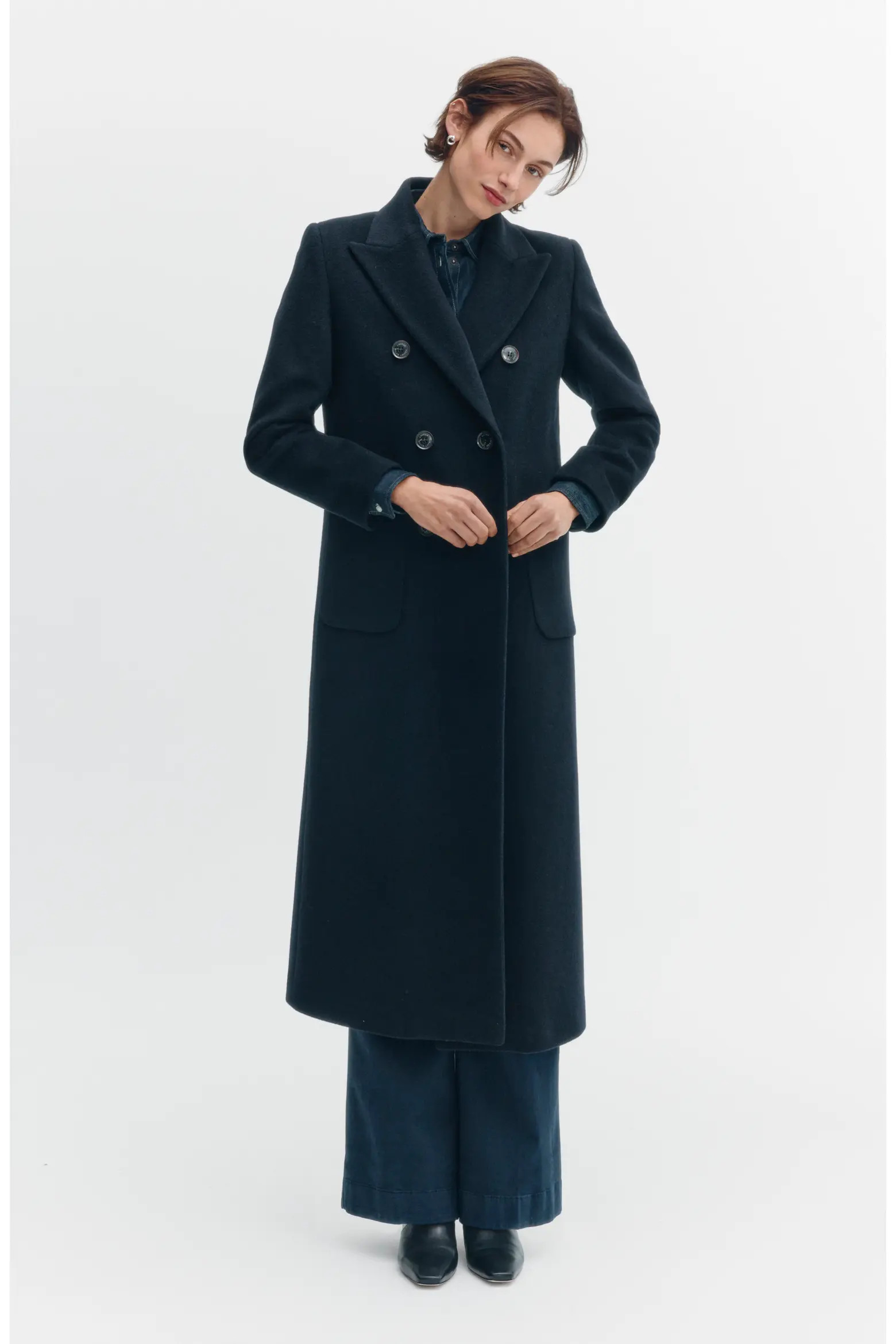 Double Breasted Longline Wool Blend Coat (Women) | Nordstrom | Nordstrom