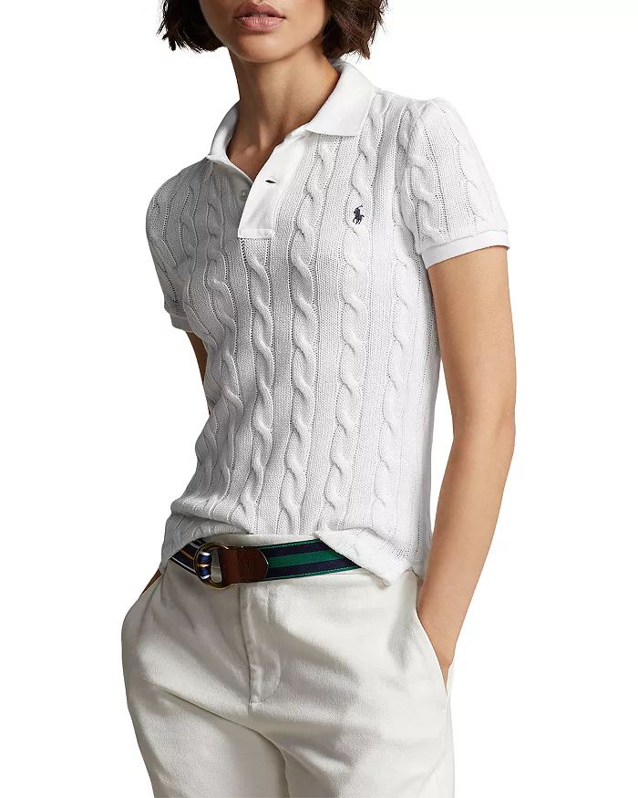 Slim Fit Cotton Cable Knit Polo Sweater | Bloomingdale's (US)