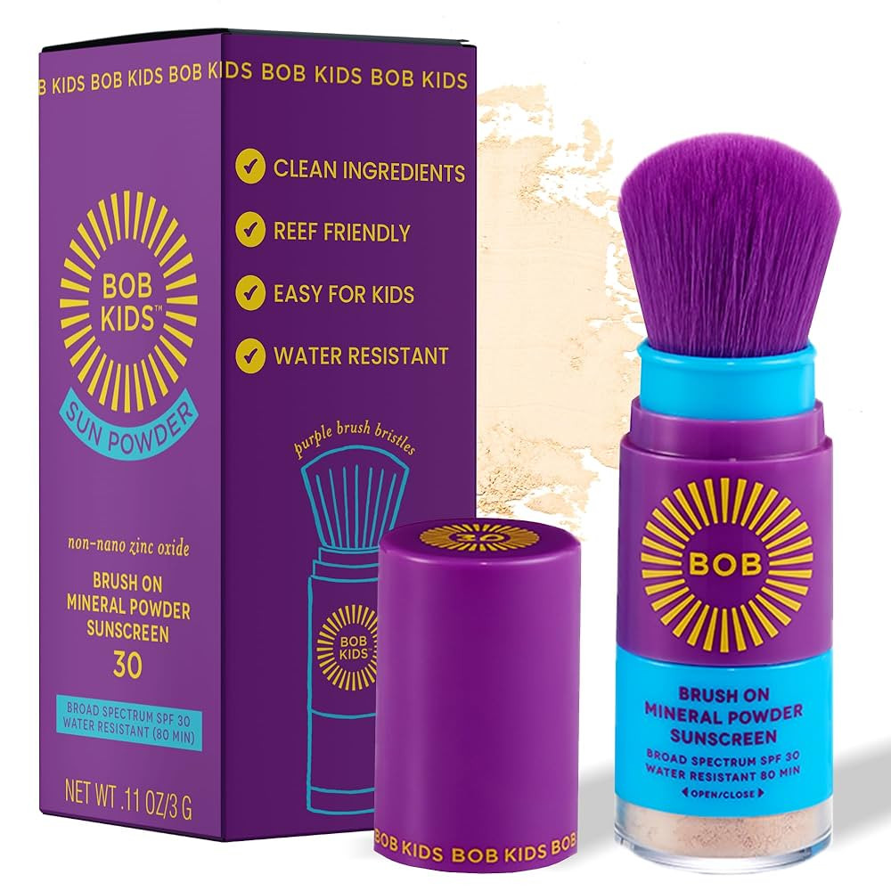 BOB KIDS SPF 30 Brush On Mineral Powder Sunscreen, Broad Spectrum Protection, Water Resistant 80 ... | Amazon (US)