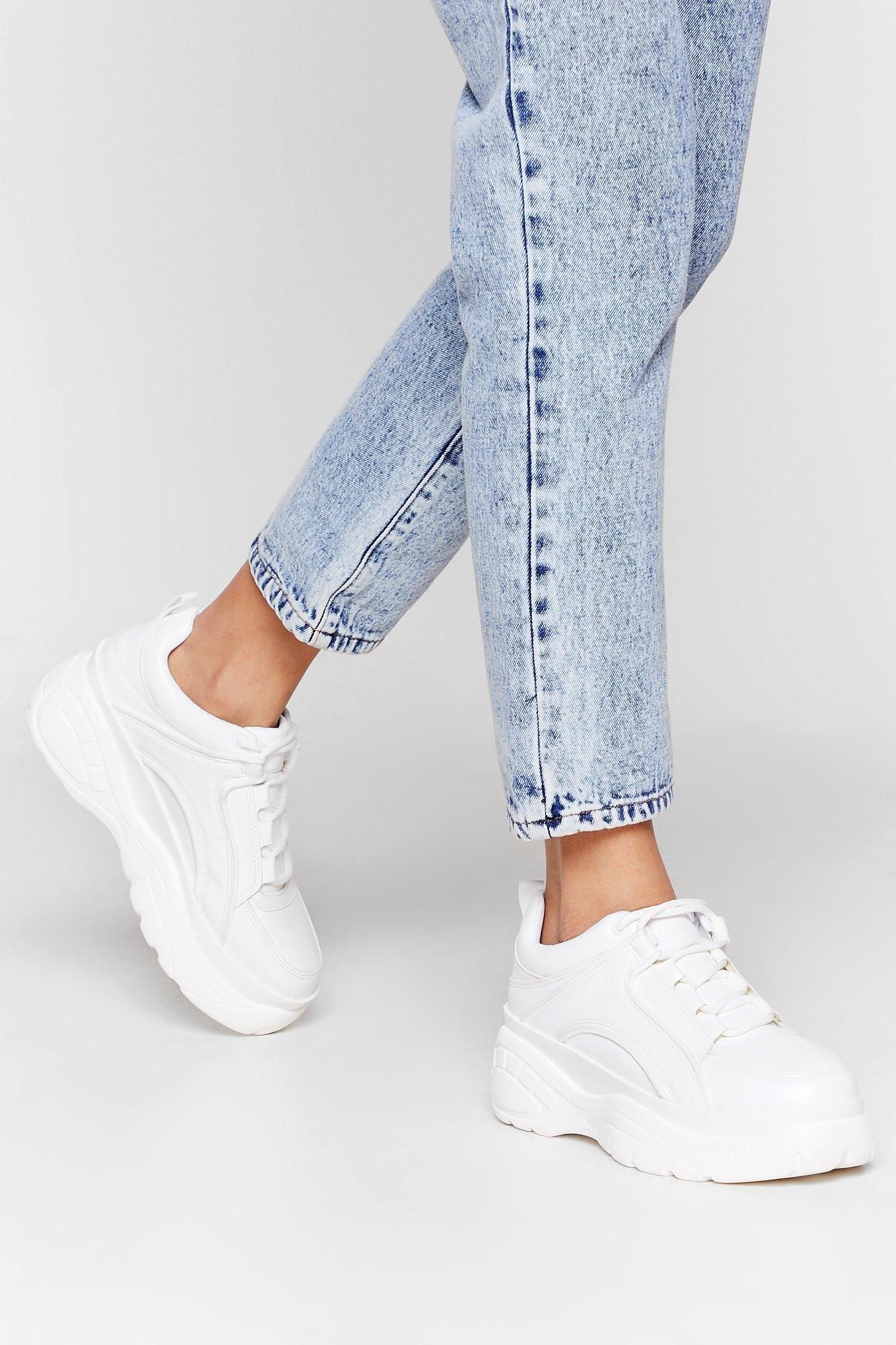 Womens Step Up Chunky Sole Sneakers - White | NastyGal (US & CA)