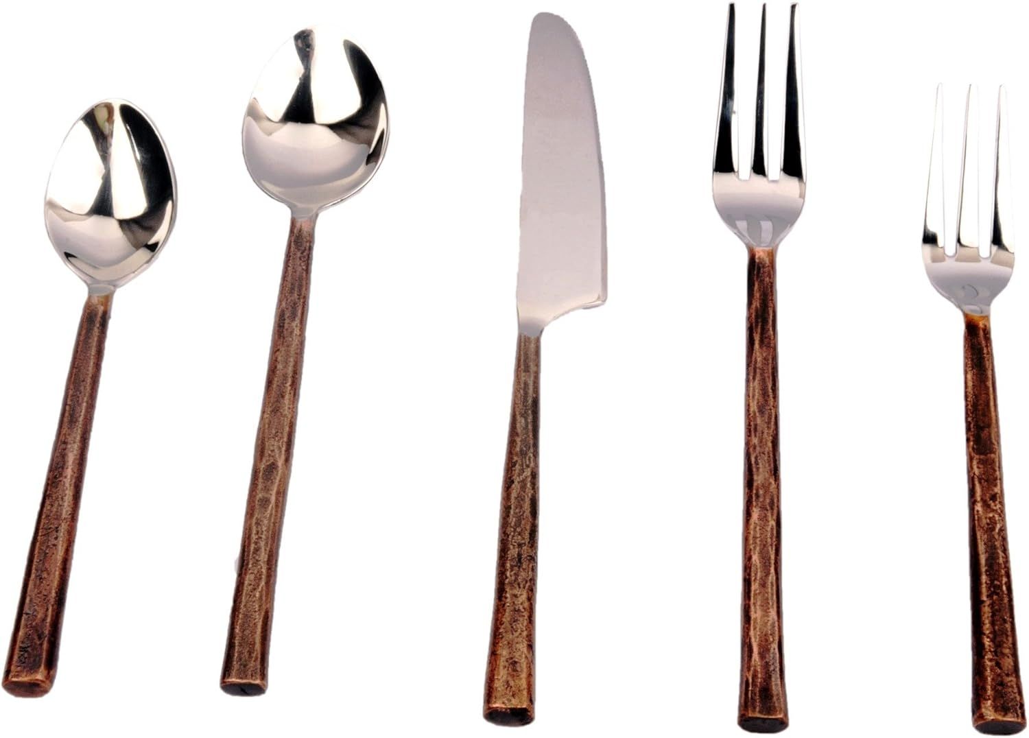 Copper Antique Sundundance Design 20 Pcs. Flatware Cutlery Silverware Set Serves 4 | Amazon (US)