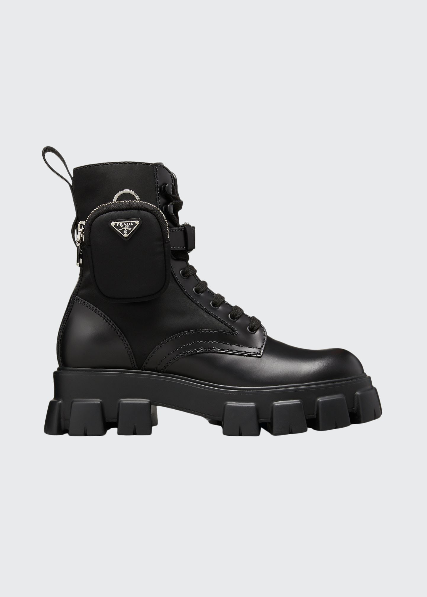 Men's Re-Nylon & Leather Zip Pocket Combat Boots | Bergdorf Goodman