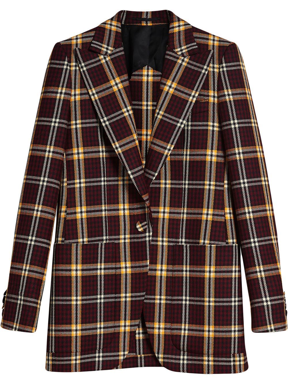 Burberry Check fitted blazer - Red | FarFetch Global