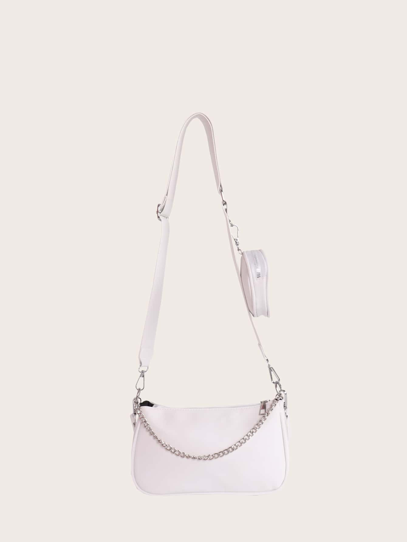 Minimalist Shoulder Bag With Coin Case | SHEIN
