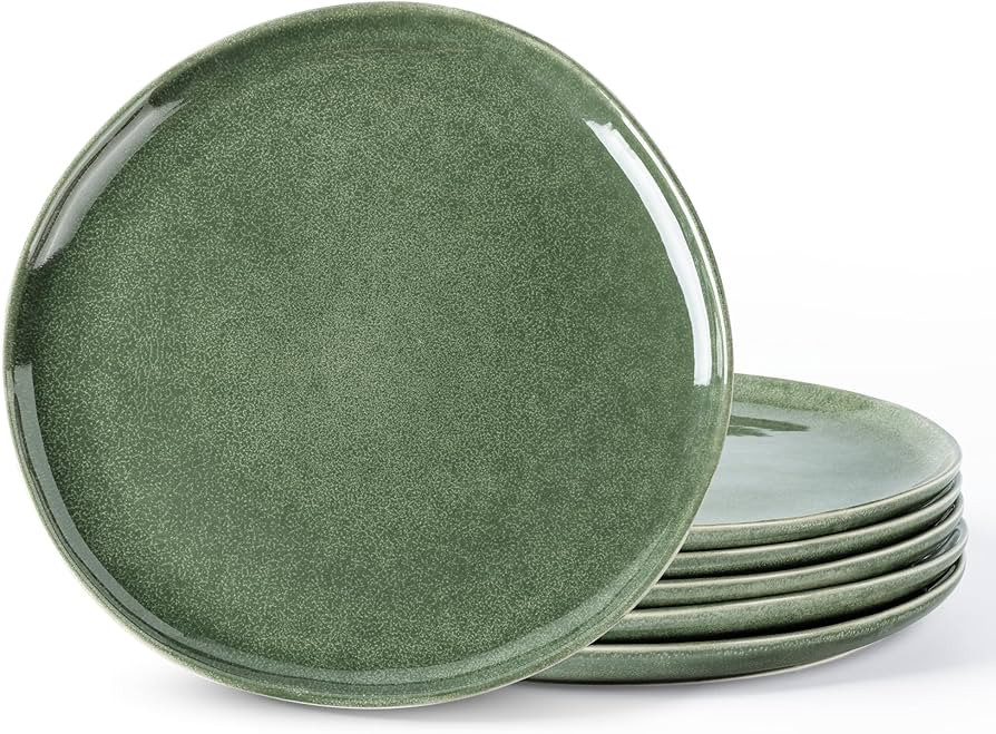 AmorArc Ceramic Dinner Plates Set of 6, 10.5 Inch Handmade Reactive Glaze Stoneware Plates, Rusti... | Amazon (US)