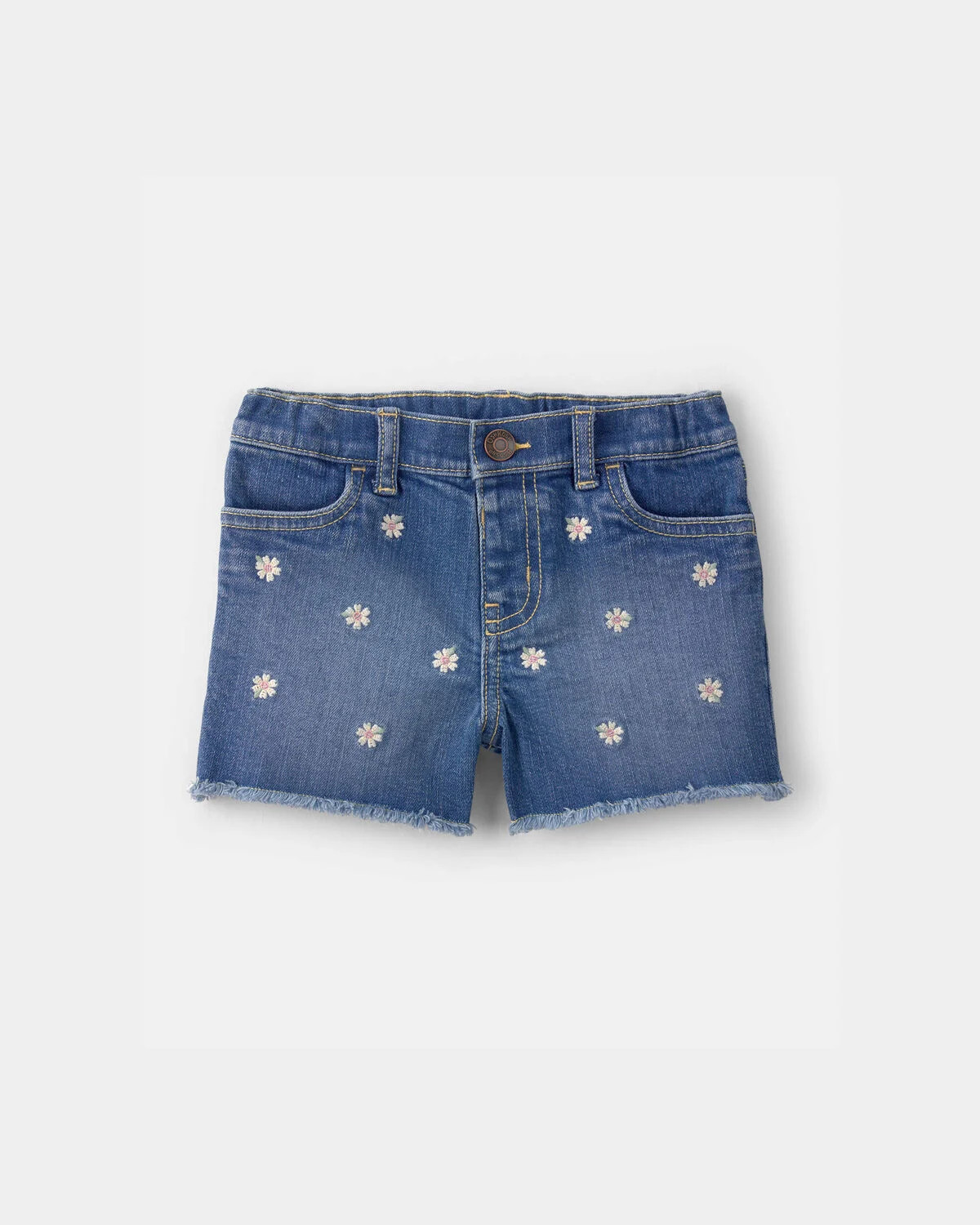 Toddler Girl Daisy Denim Embroidered Shorts - Dark Wash | Carter's Inc