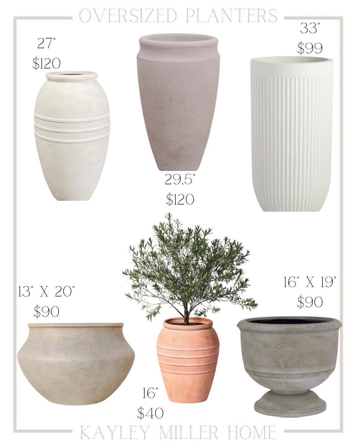 Loving these affordable oversized planters! Top left is a good alternative to a vintage Olive jar 😍