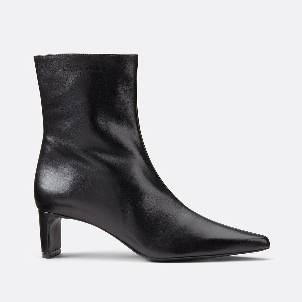 Leather Ankle Boots with Slim Heel | La Redoute (UK)